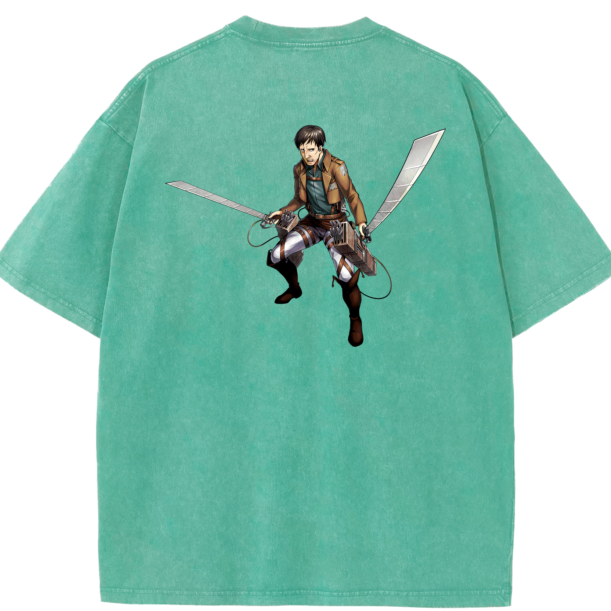 （画像用） 進撃の巨人 Attack on Titan 綿100% ヴィンテージ風 半袖Tシャツ（背面プリント）